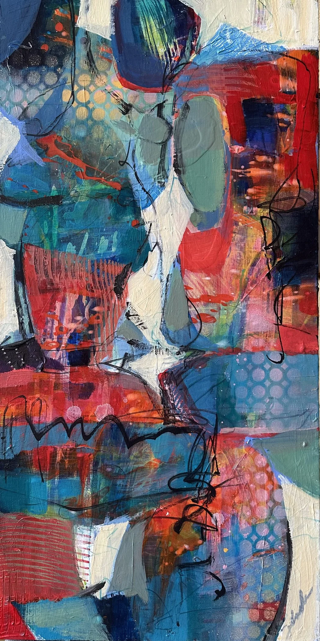 Charlotte Slade Decker,  Mambo  acrylic, 32 x 16 in.