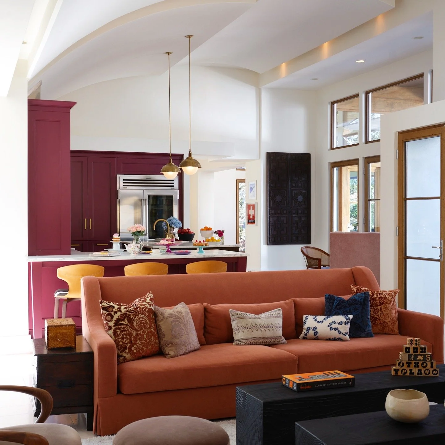 We've been working so hard on renovating the other end of this 12,000 sf beauty that I'd forgotten for a moment how much I love the custom furniture, fixtures and finishes we created for the family room and kitchen, a wide open space with an Onyx fir
