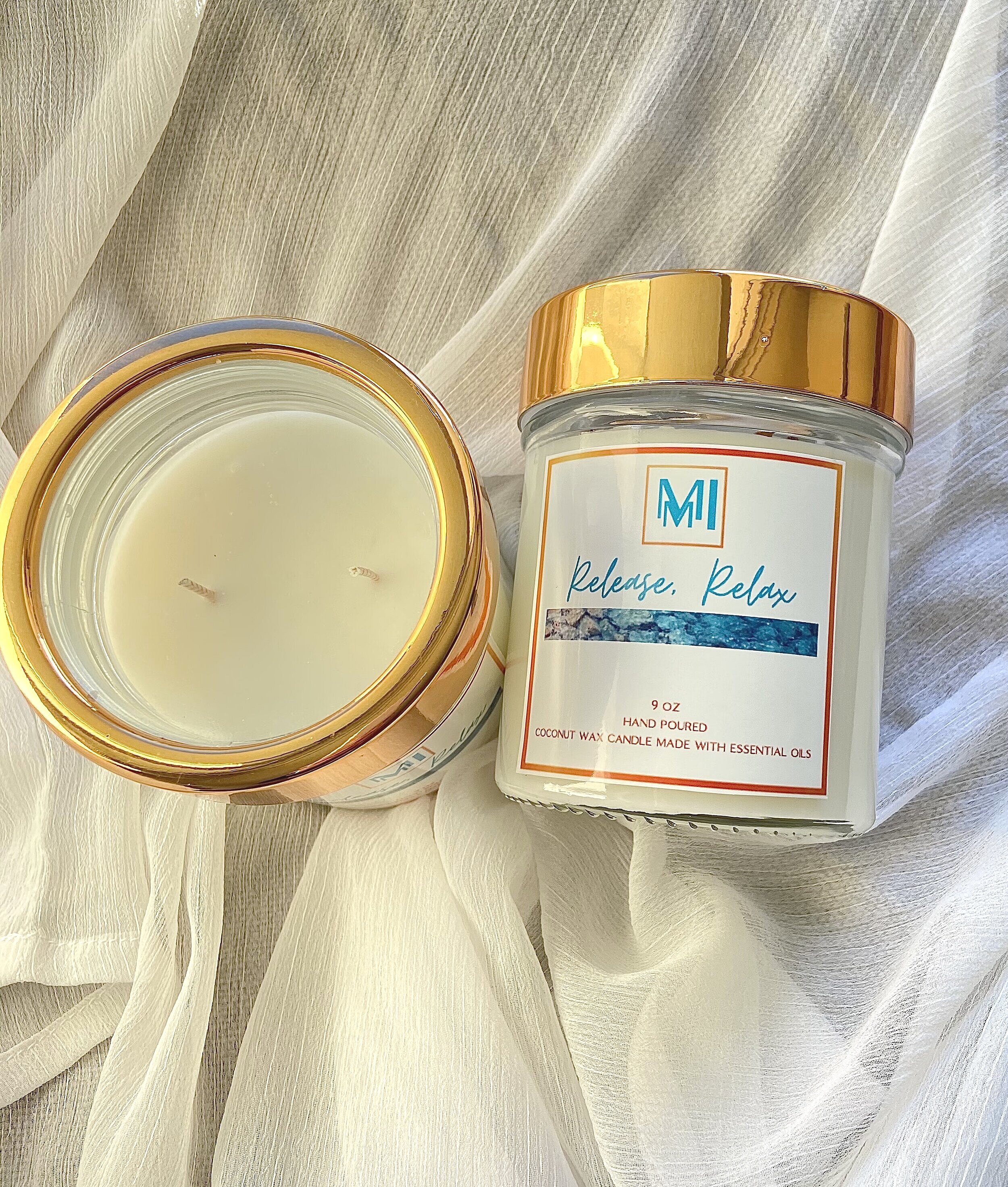 Release Relax Coconut Wax Essential Oil Candle Luxury