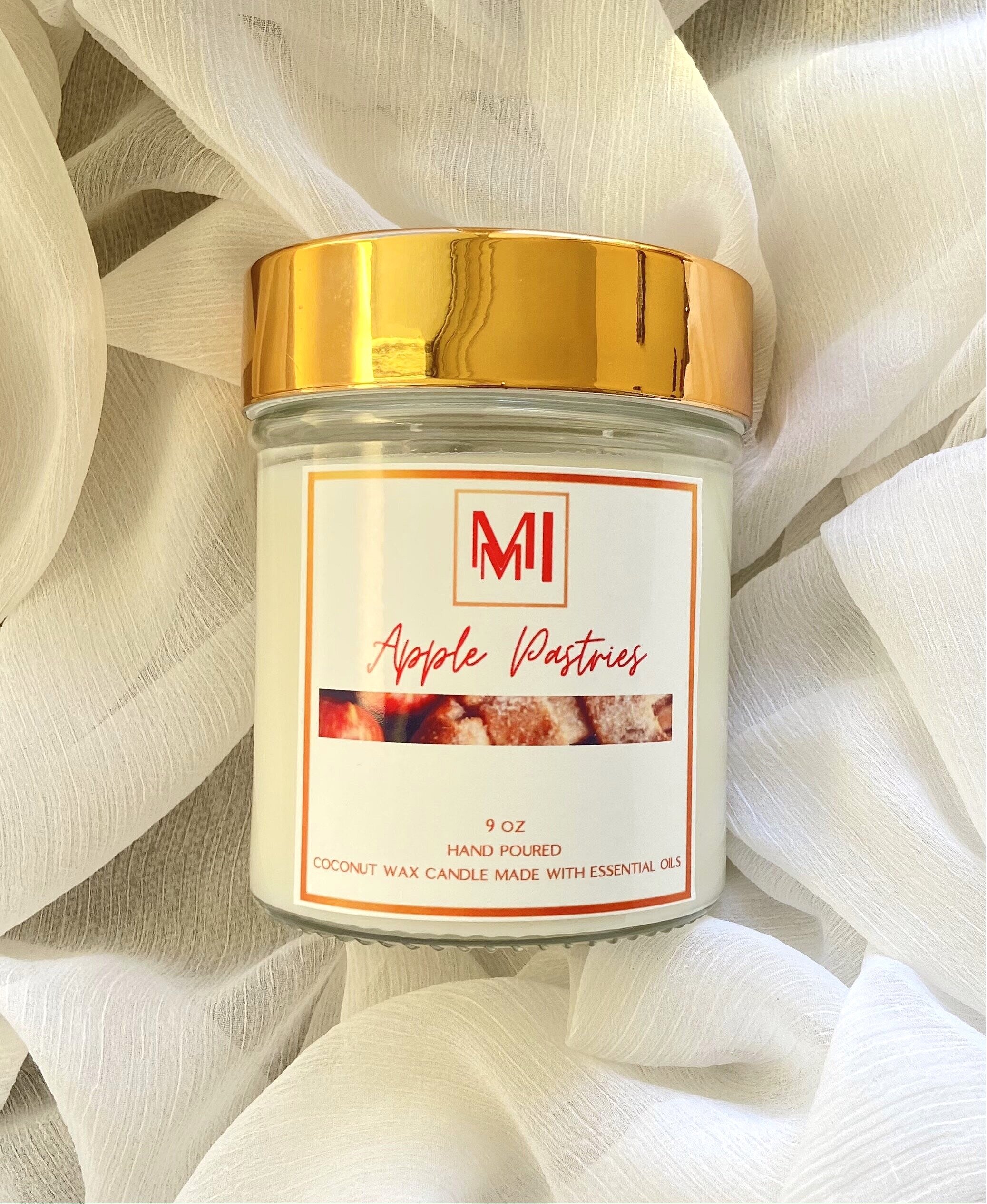 Apple Pastries Coconut Wax Candle Essential Oil Luxury Candle