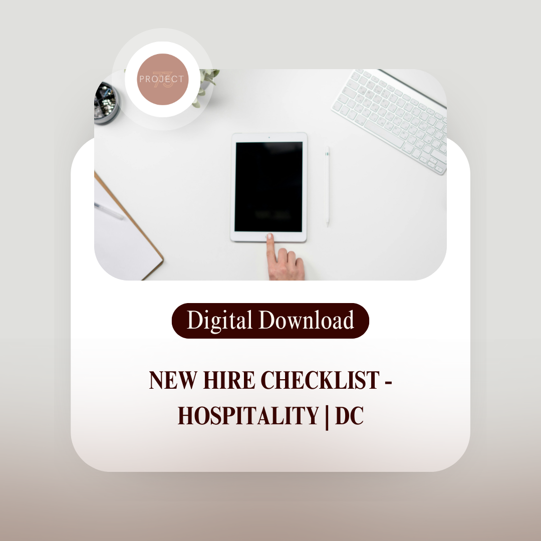 New Hire Checklist - Hospitality | DC