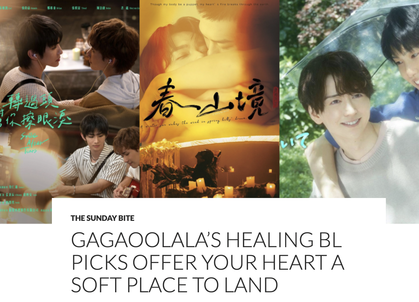 GagaOOLala’s Healing BL Picks Offer Your Heart a Soft Place to Land