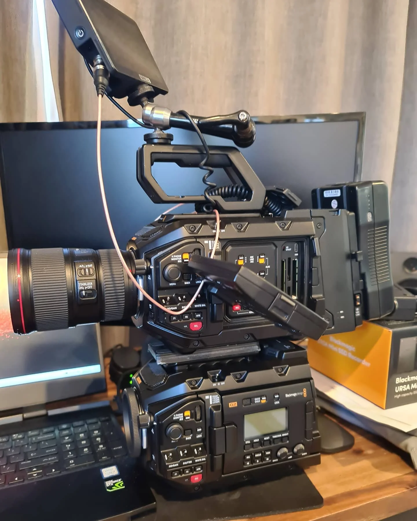 With a TON of interviews coming up I'm supper pumped to have this A &amp; B cam duo! I definitely LOVE GEAR...but i am equally a firm believer that equipment means absolutely nothing without a good story..thats what really matters. Resolution and dynamic range won't make you a good film maker...but if it helps you tell your story in the way you need to then it helps.
.
@ursamini @blackmagicnewsofficial @smallhd @canon.nz @swit_global @filmakrs @filmmakersworld @filmmkrs @shittyrigs 
.
#behindthescenes #ursaminipro #blackmagicdesign #filmmkrs #nelsonshines #nelsonnz #nzfilm #searchandcreate #shittyrigs