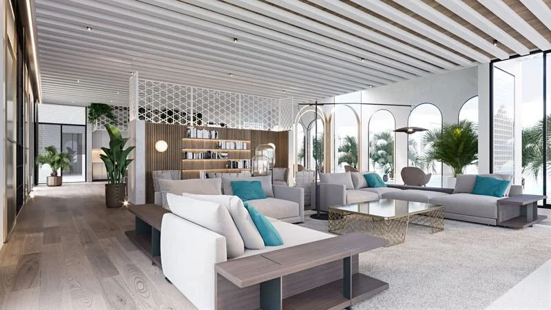 Al Ain Farm House · Al Ain — open living space with beamed ceiling