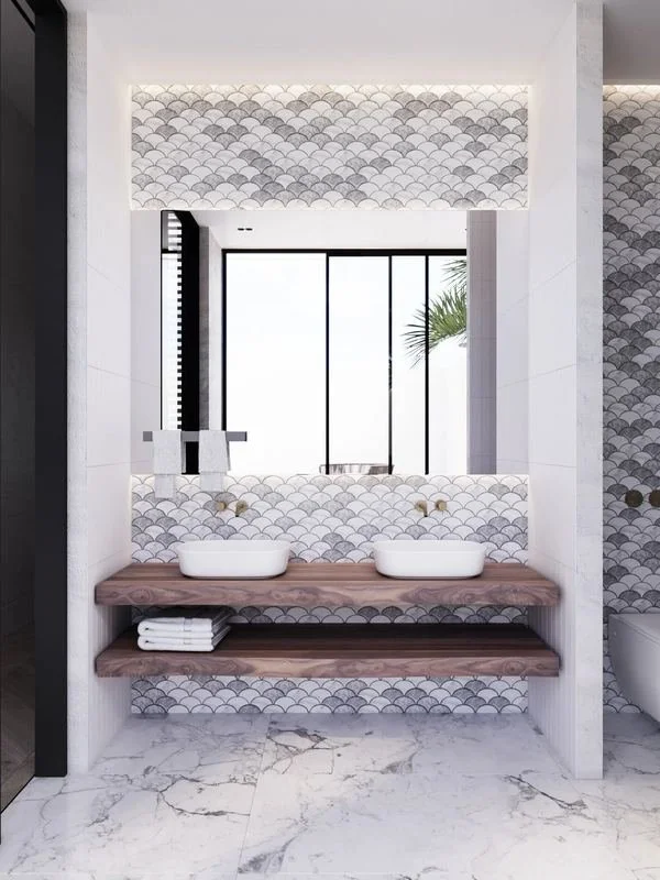 Al Ain Farm House · Al Ain — marble basin and mirror