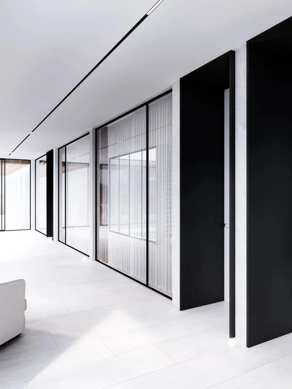 Al Ain Farm House · Al Ain — glass-lined corridor