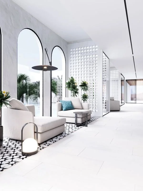 Al Ain Farm House · Al Ain — corridor along the arched windows