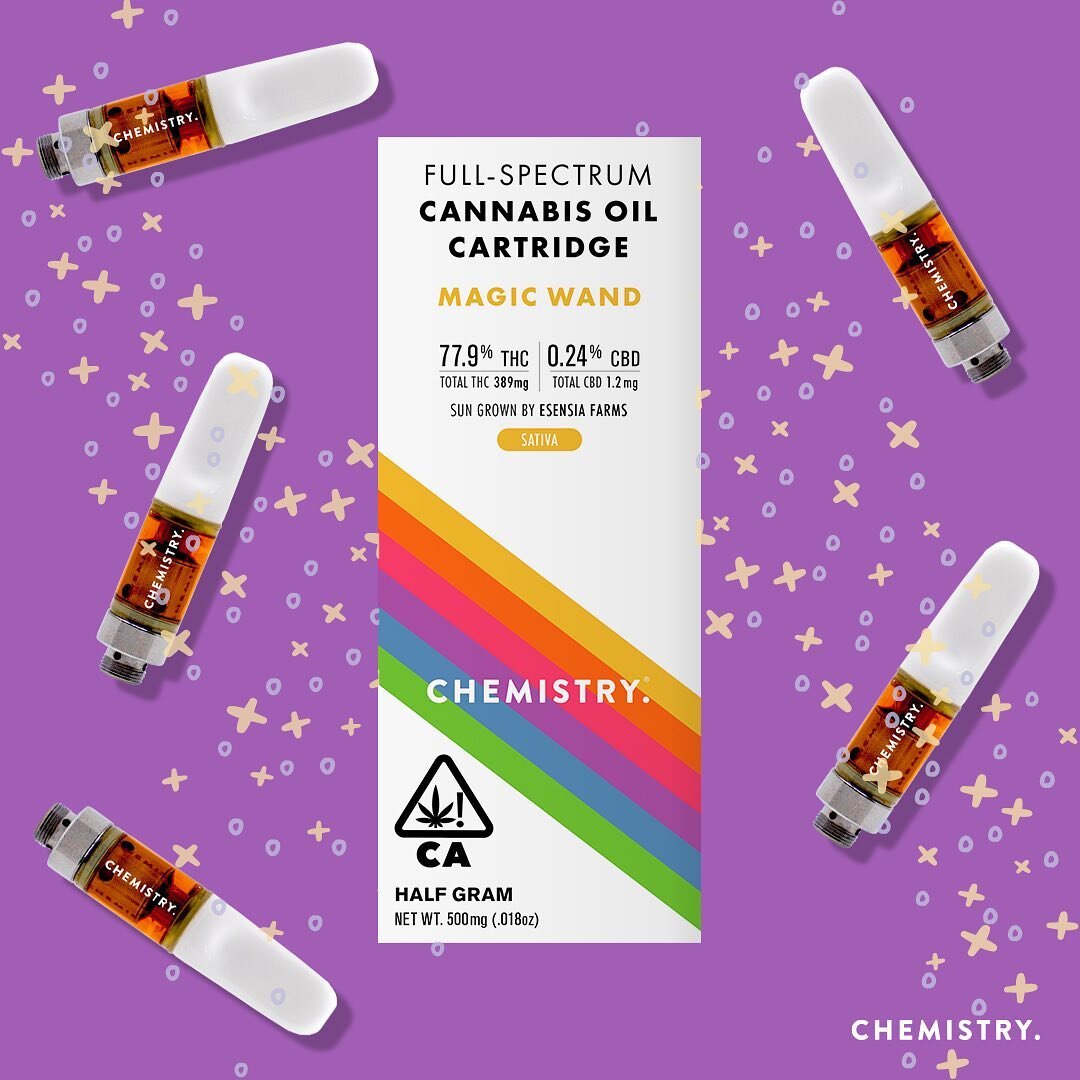 We are excited to announce our 2nd cartridge collaboration with our friends @trychemistry! 

Most of you know the psychedelic punch the #MagicWand has so it&rsquo;s the perfect strain for Chemistry&rsquo;s full spectrum extract. Be sure to keep your 