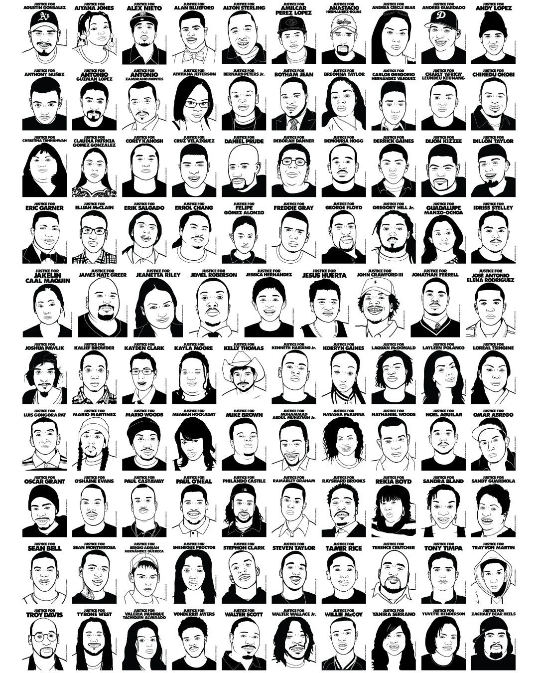 100 ‘JUSTICE FOR OUR LIVES’ PORTRAITS COMPLETE