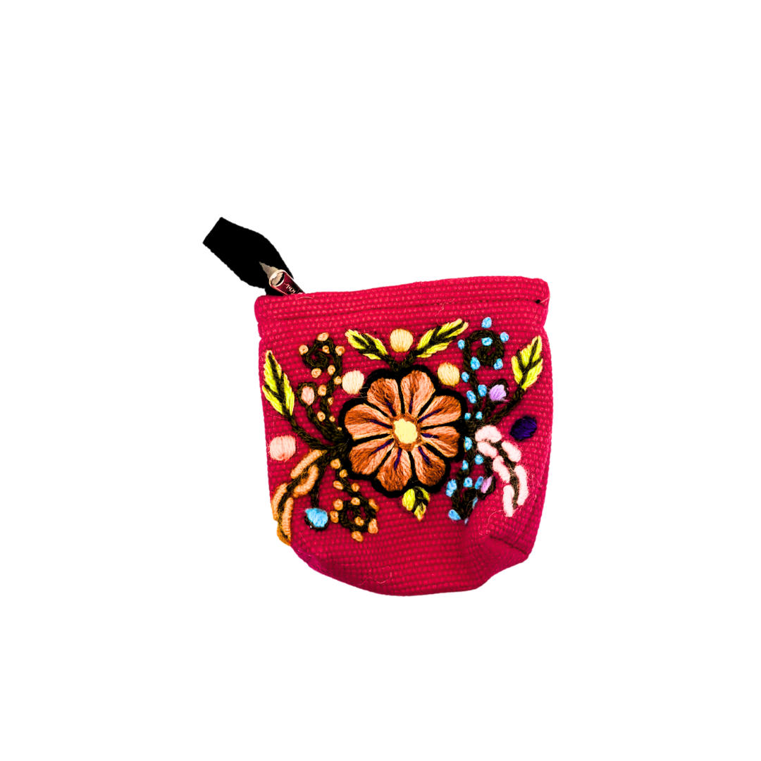Porte Monnaie rouge coloré et pratique fait main Ayacucho