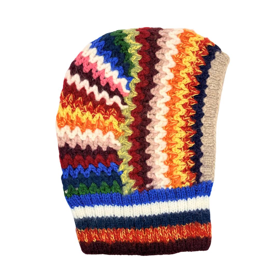 Cagoule en crochet multicolor laine alpaga