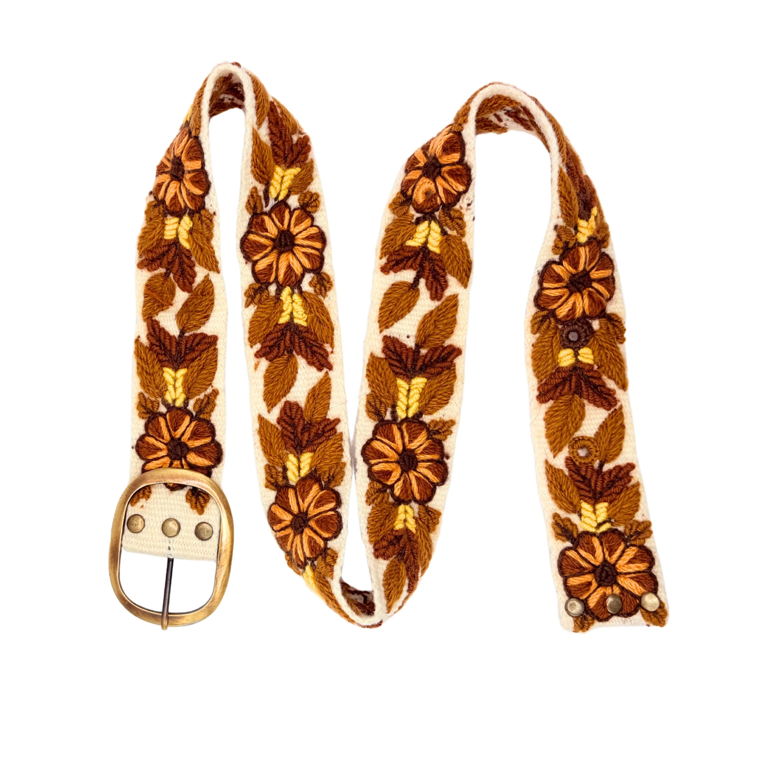 ceinture brodée  fleurs casa poma sunflower.JPG