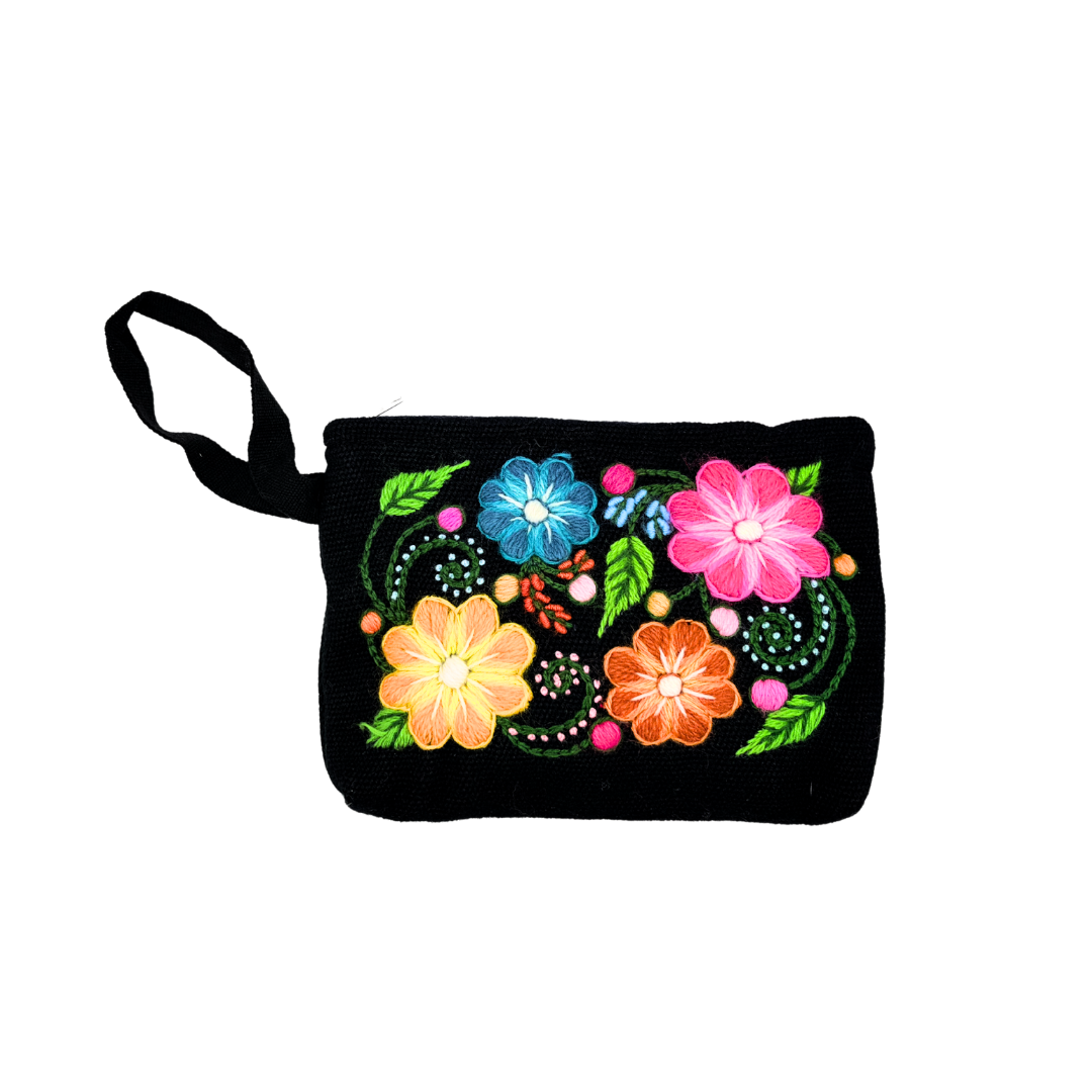 Pochette Ayacucho clutch fleuri original en laine d'alpaga