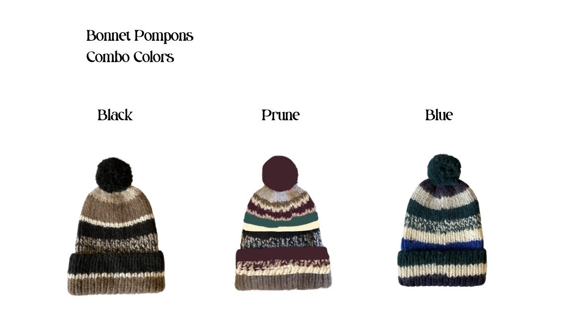Bonnet marque à pompon en laine pour femmes - La Maison de l'Alpaga (LMA)