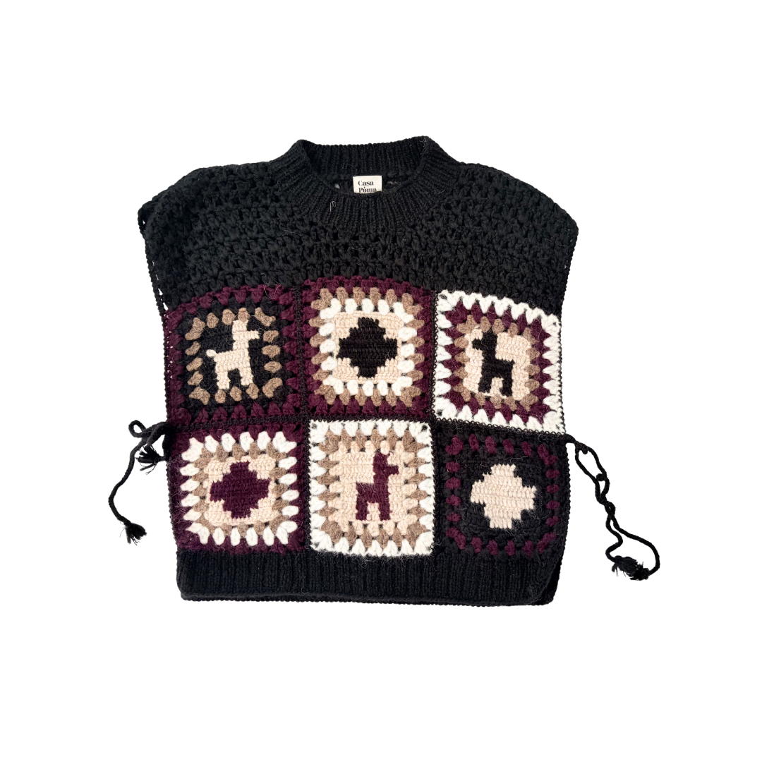 Le Poncho Crochet Lama