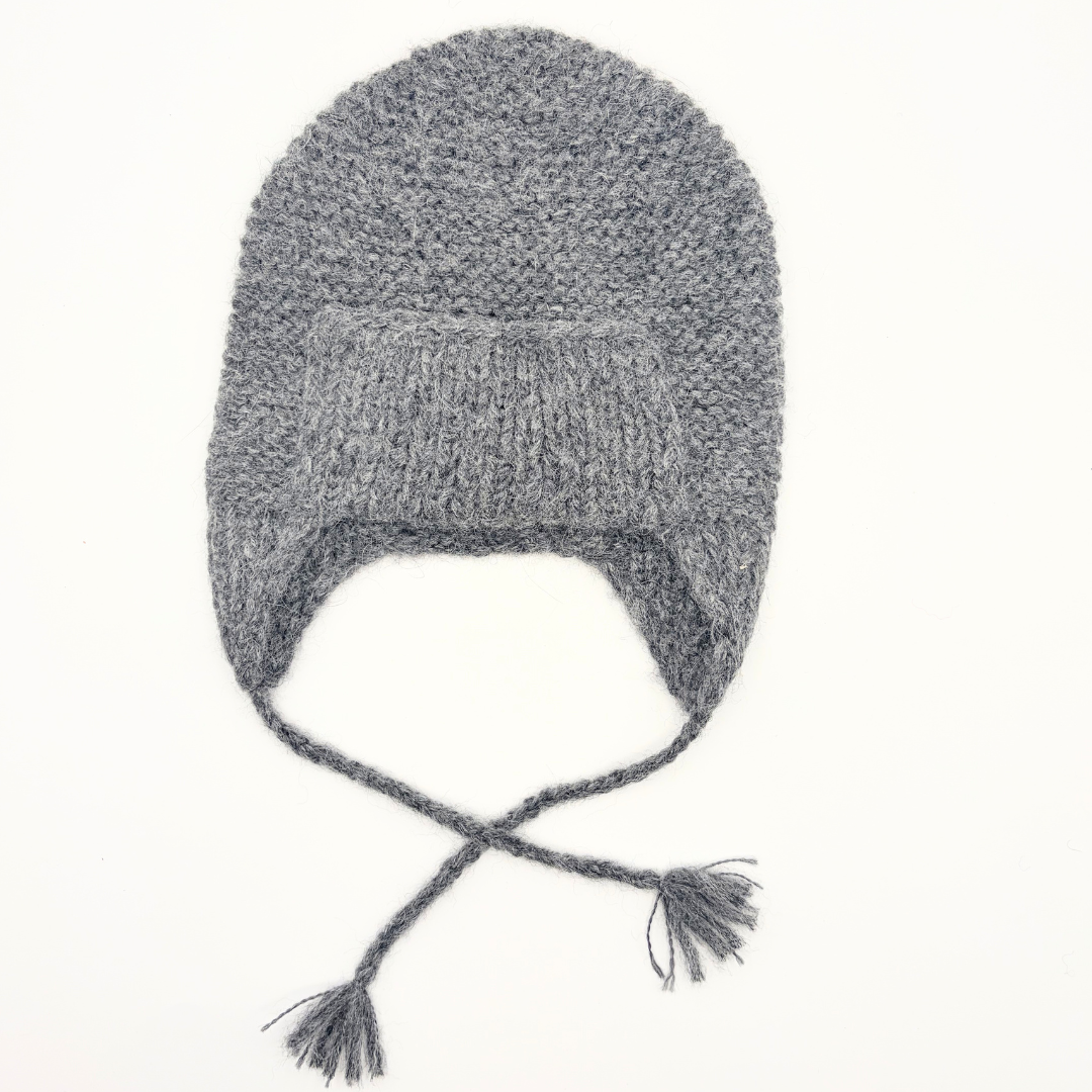 Bonnet bébé enfant cache oreille laine alpaga