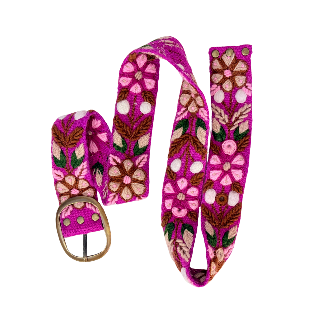 Belt Flowers Fuschia Casa Poma.png