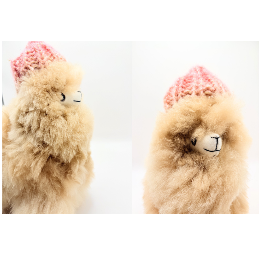Bonnet Laine Alpaga colorée brillante pour peluche poupée alpaga