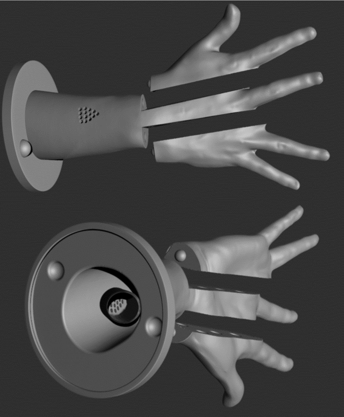 Female hand collapsible core, 3D scanned then created on ZBrush.
(Febuary 2024)
