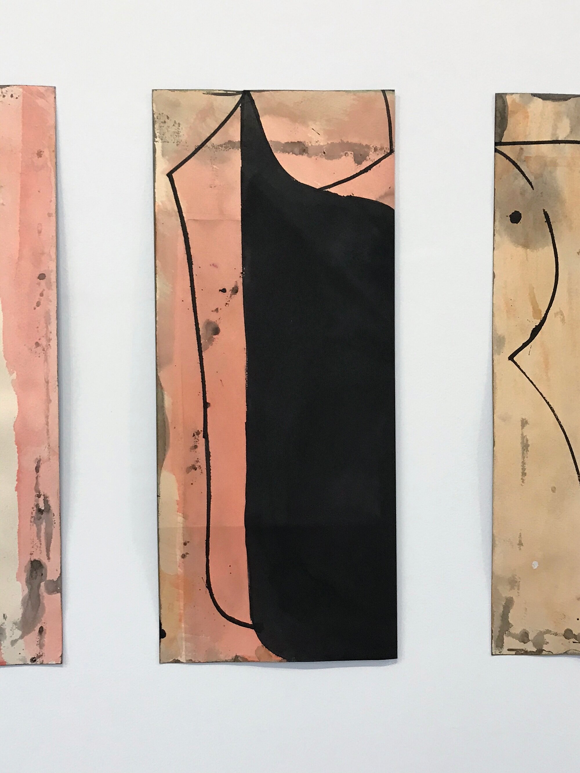 Vincent Hawkins, 'Wing 2' 2019, 56x23cm, ink & watercolour on paper.