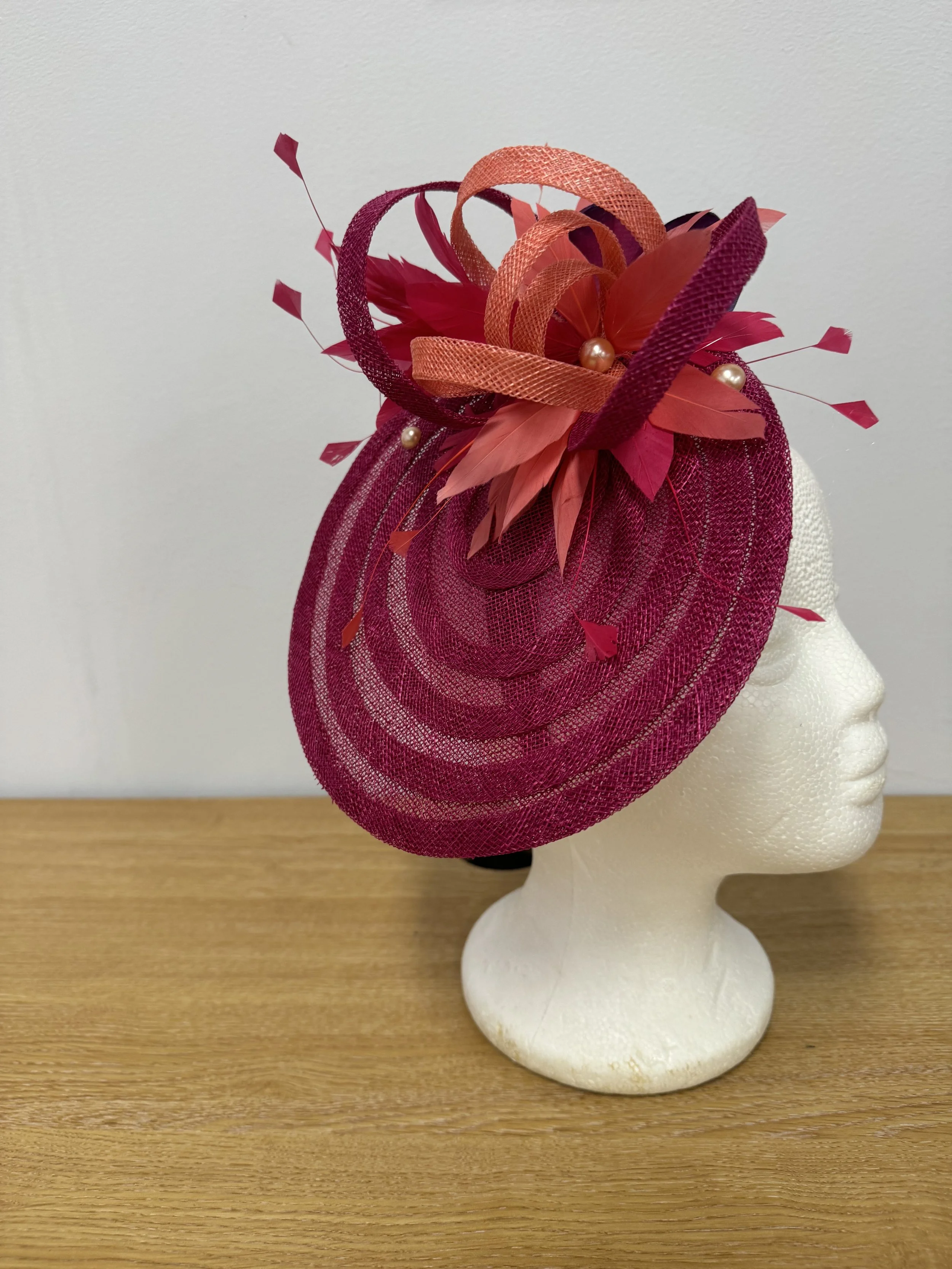  Pink Saucer Embellished Fascinator