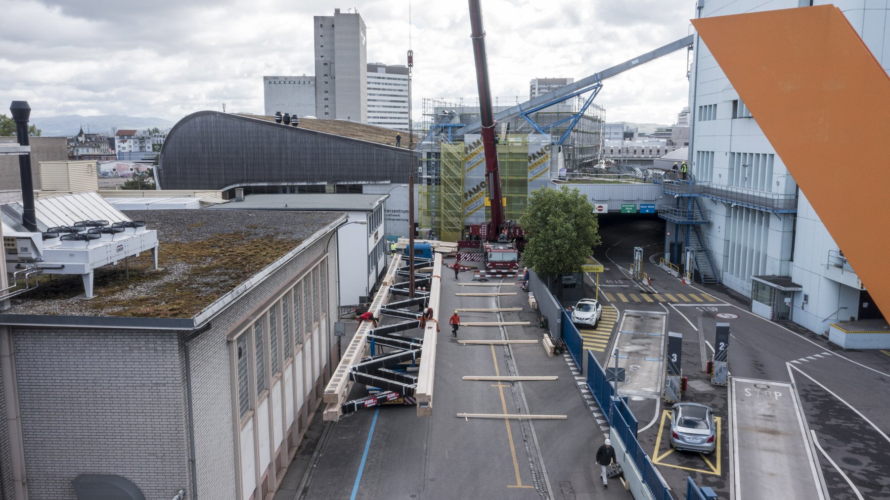 zweiwest Drohnenfotografie Baustelle Holzkraftwerk HKW Erweiterung Basel