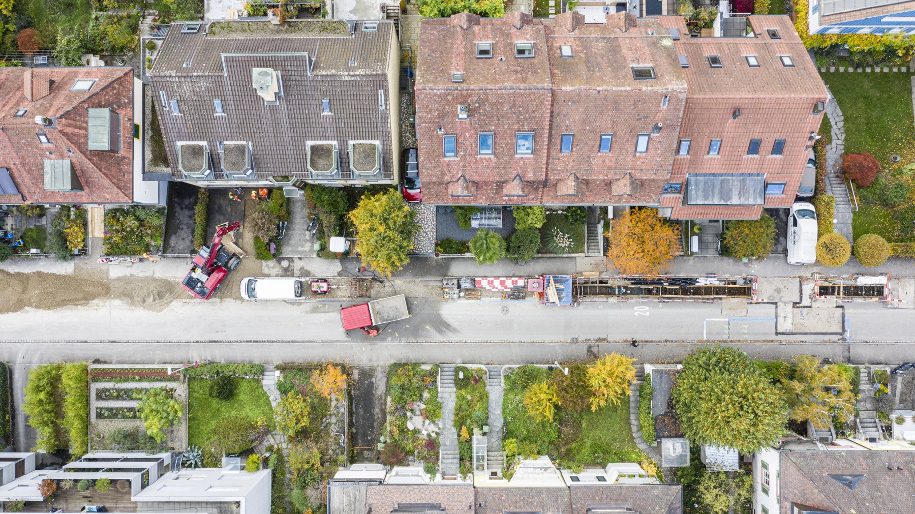zweiwest Drohnenfotografie Fernwärme Baustellen Basel