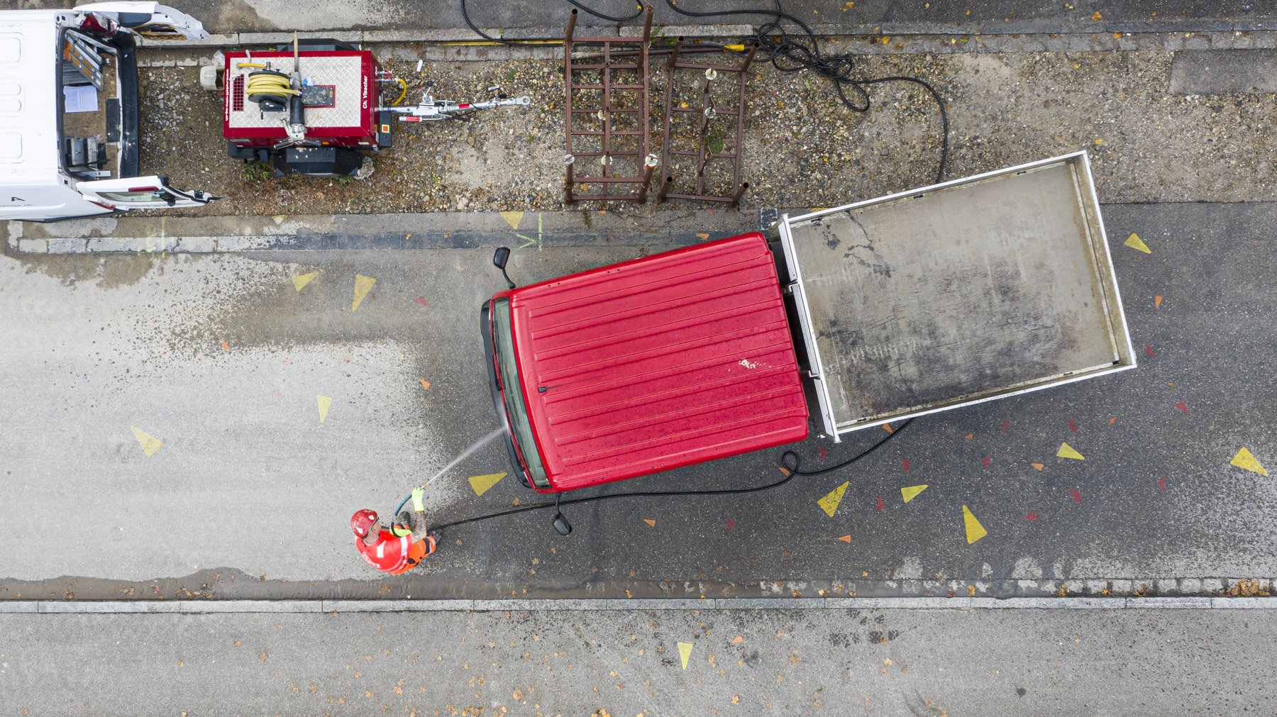 zweiwest Drohnenfotografie Fernwärme Baustelle Riehen