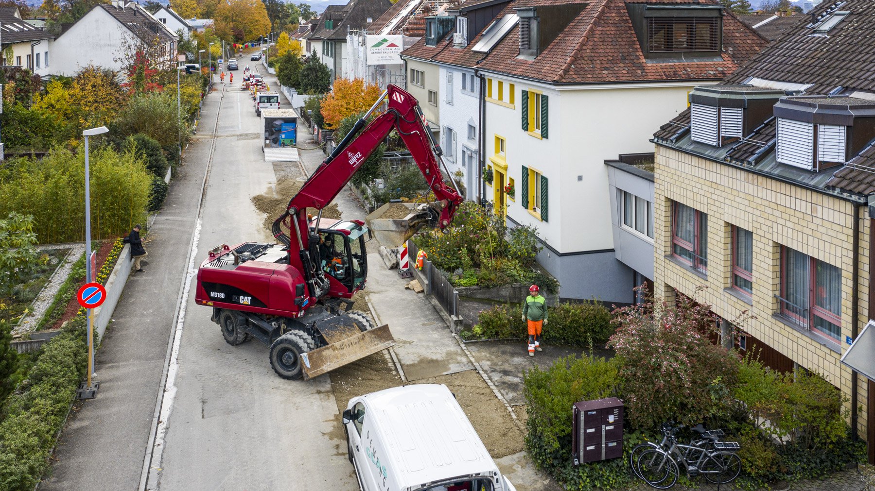 zweiwest Drohnenfotografie Fernwärme Baustellen Basel