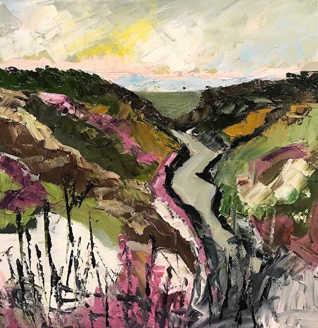 "Snowy Goat Gully" 30 cm x 30 cm Oil on canvas - Available. Signed limited edition giclee prints - £125 Framed.