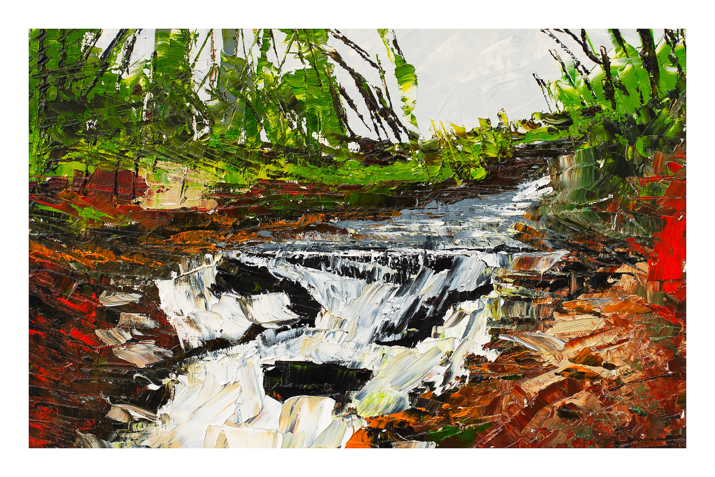 "Mendips Stream In Flood" Oil on paper - Available. Signed limited edition giclee prints - £100 Framed.