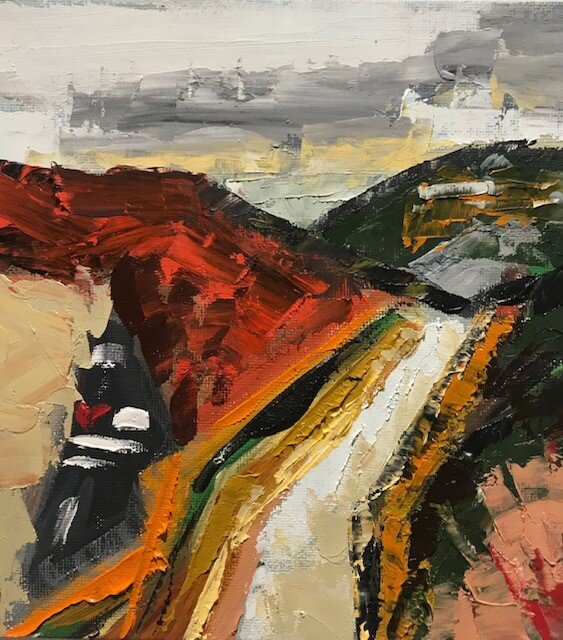 "Graffiti Slab" Oil on board 20cm x 20cm - Available. Signed limited edition giclee prints - £100 Framed