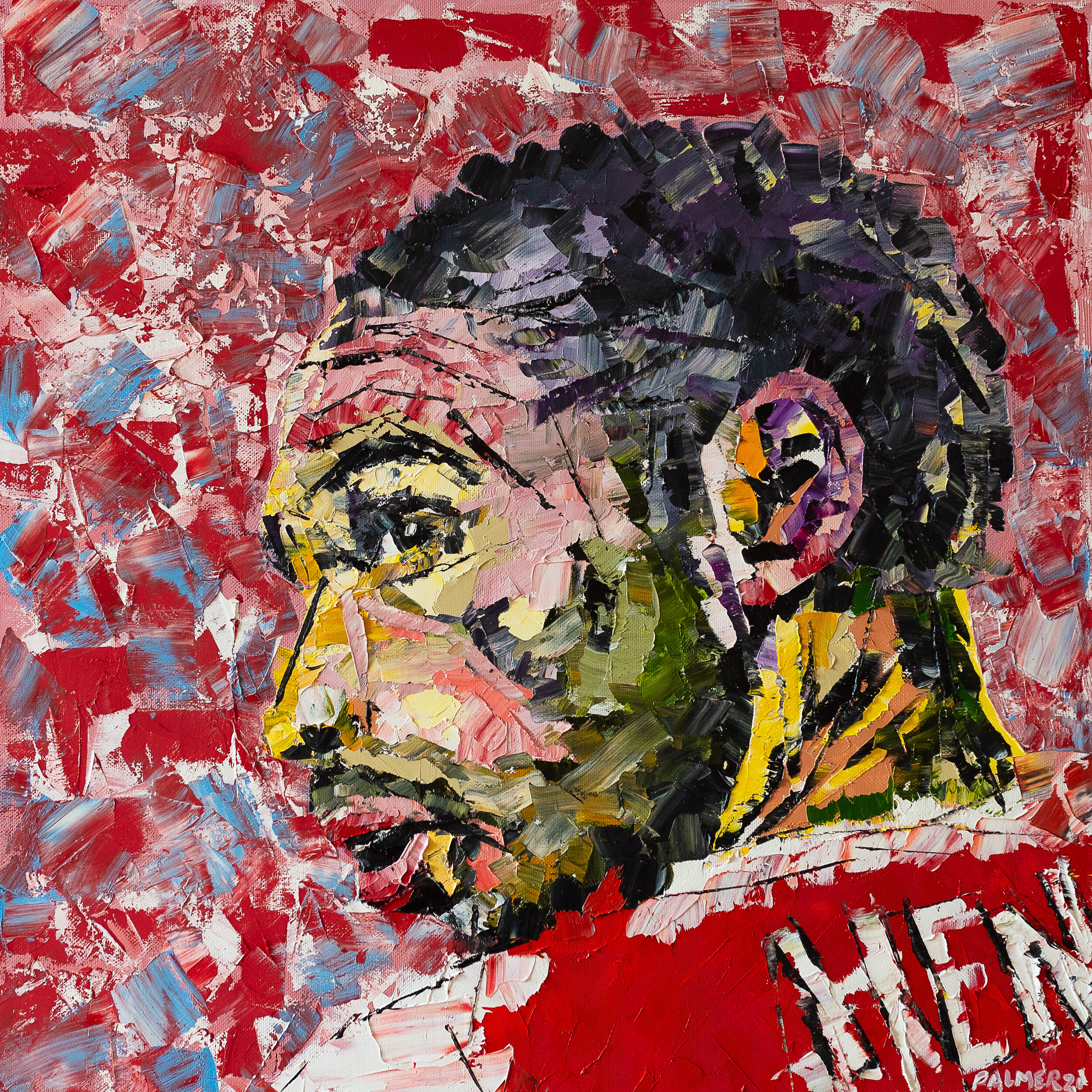"Thierry" 20" x 20" Oil on canvas (Available). Signed limited edition giclee prints - Framed £100. Unframed £30