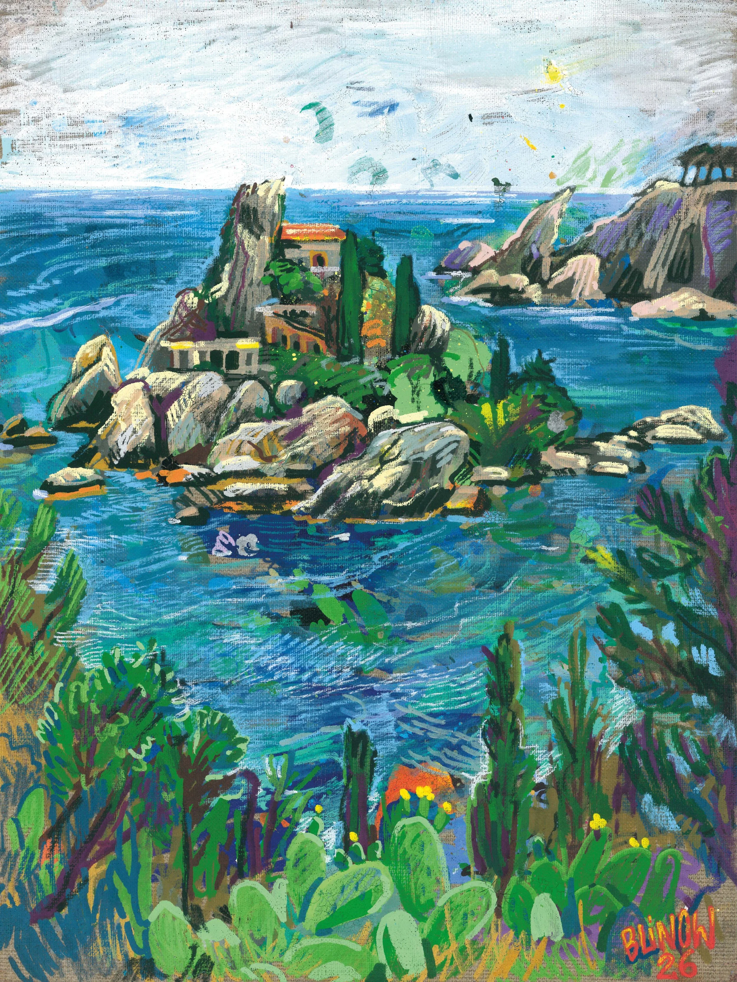 Kunstdruck / Postkarte - "Blick eines Touristen"