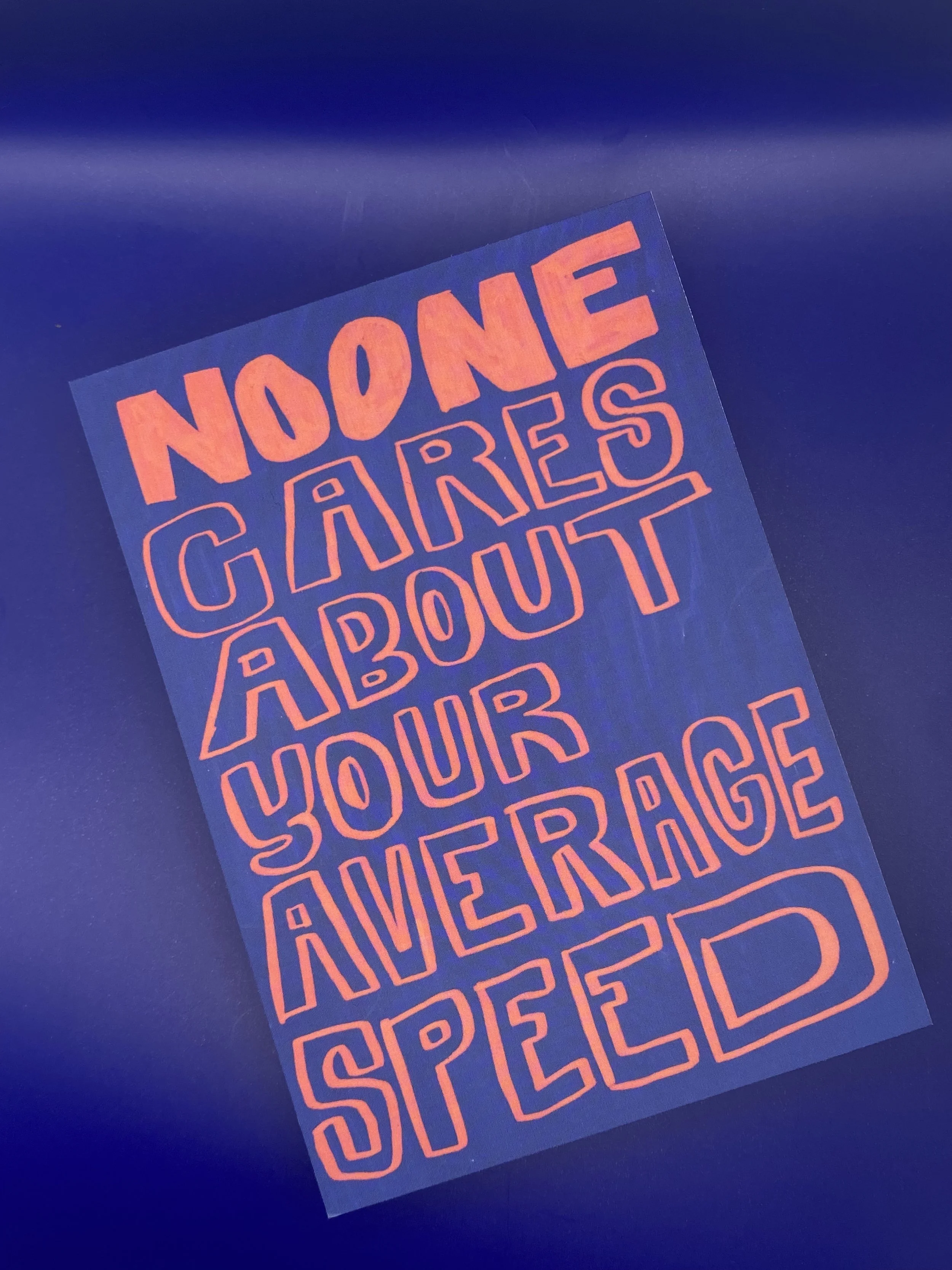 Noone cares about your average speed