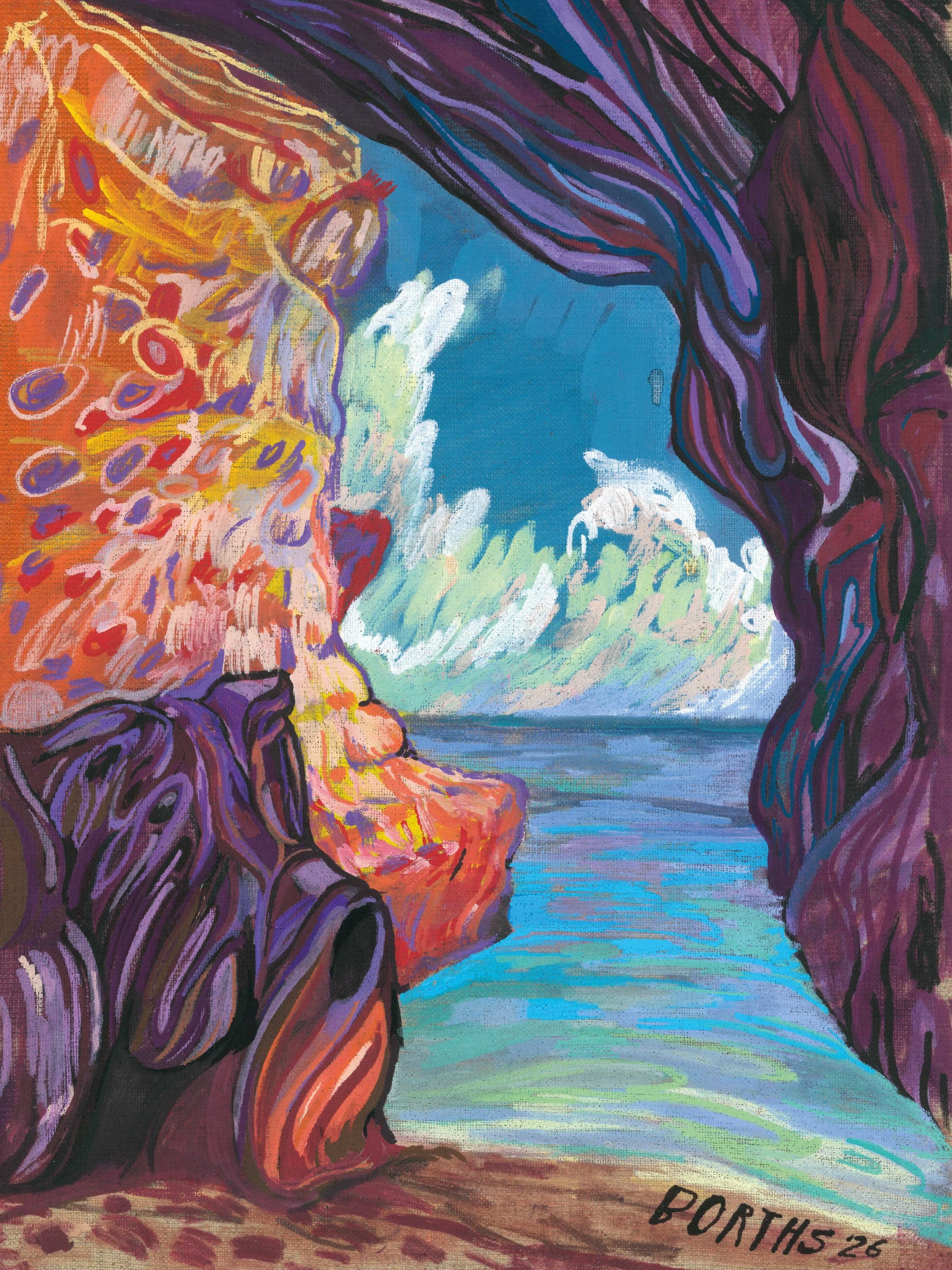 Kunstdruck / Postkarte - "Ich tauche unter die Welle"