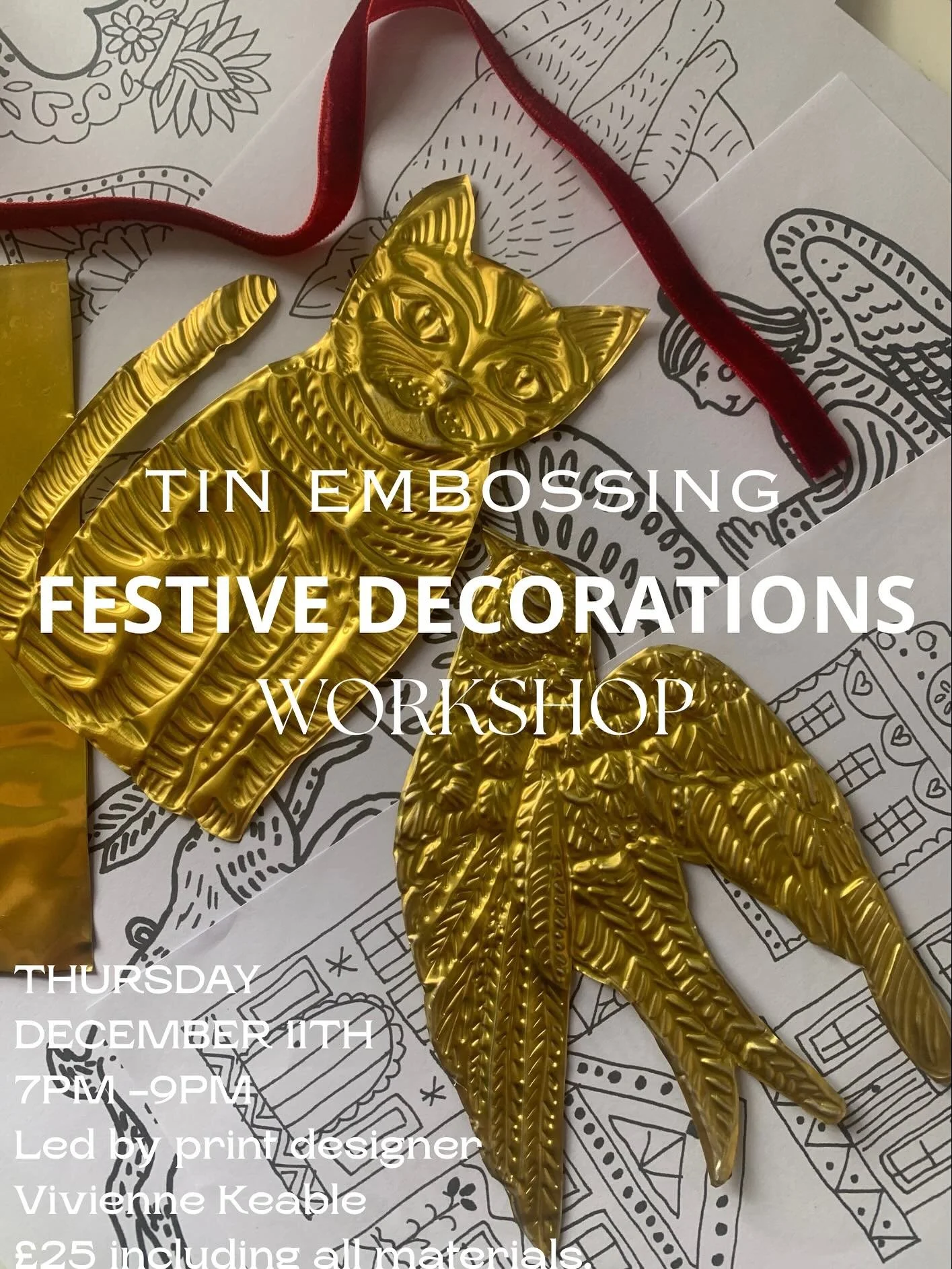 Get festive at The Dodo! 🎅✨
Join me for a cosy tin embossing workshop at The Dodo Micropub!
We&rsquo;ll spend 2 hours creating shiny, one-of-a-kind Christmas decorations &mdash; perfect for your tree or as thoughtful handmade gifts.

🎨 All material