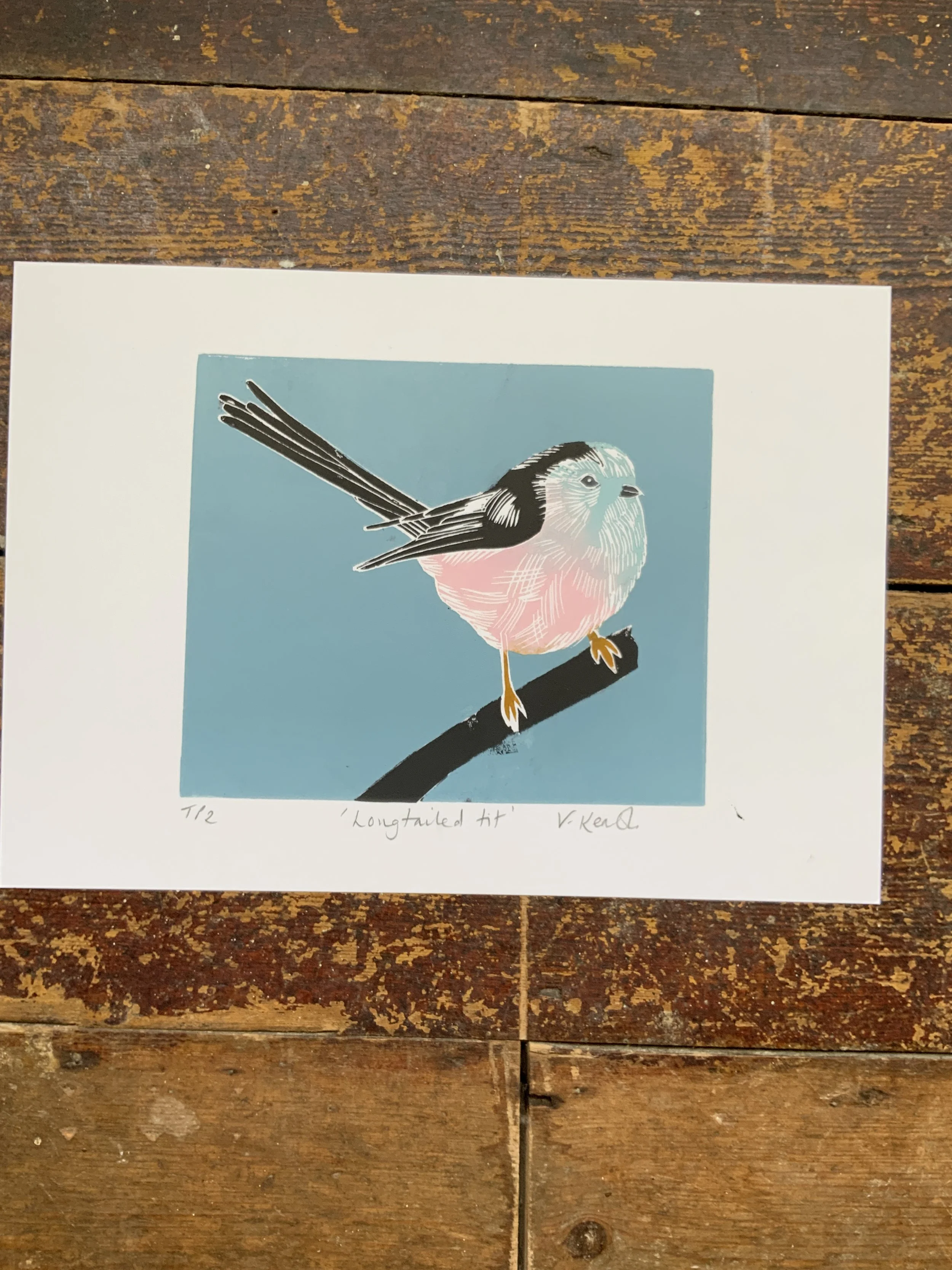 Coal Tit — Jigsaw Linocut Print