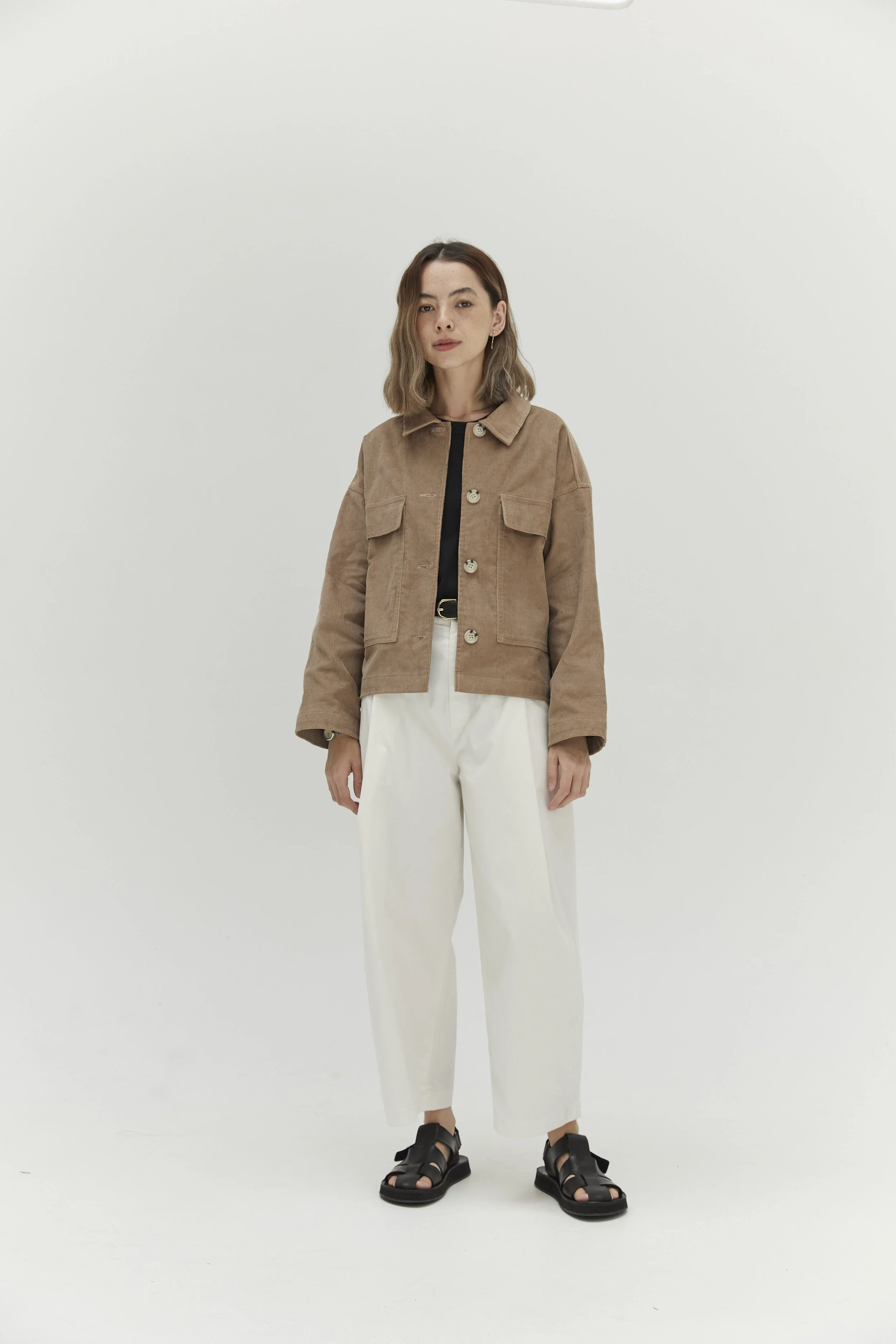 taupe cropped jacket