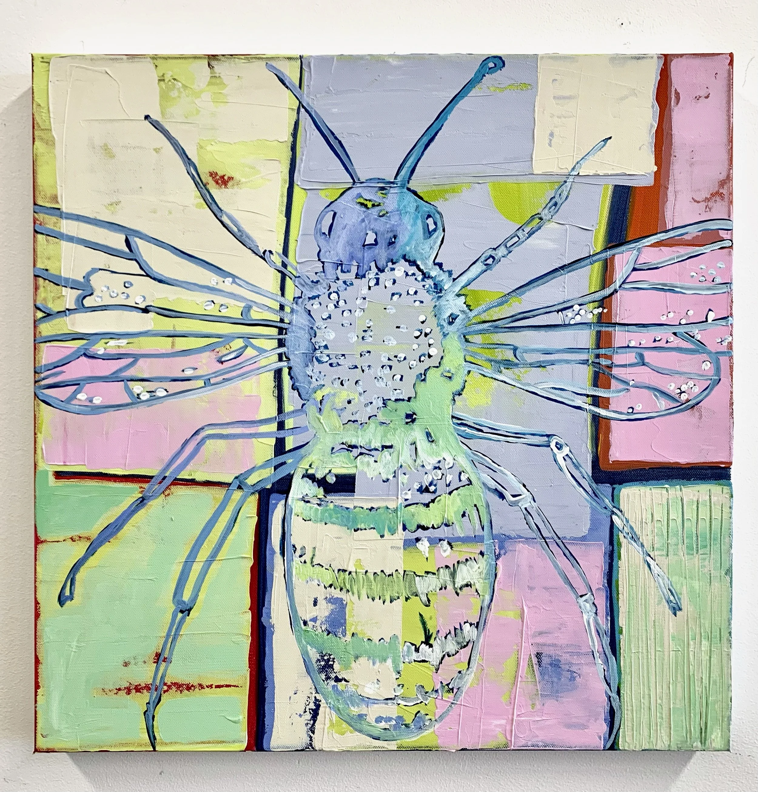 Bee 4 20 x 20 Acrylic on canvas.