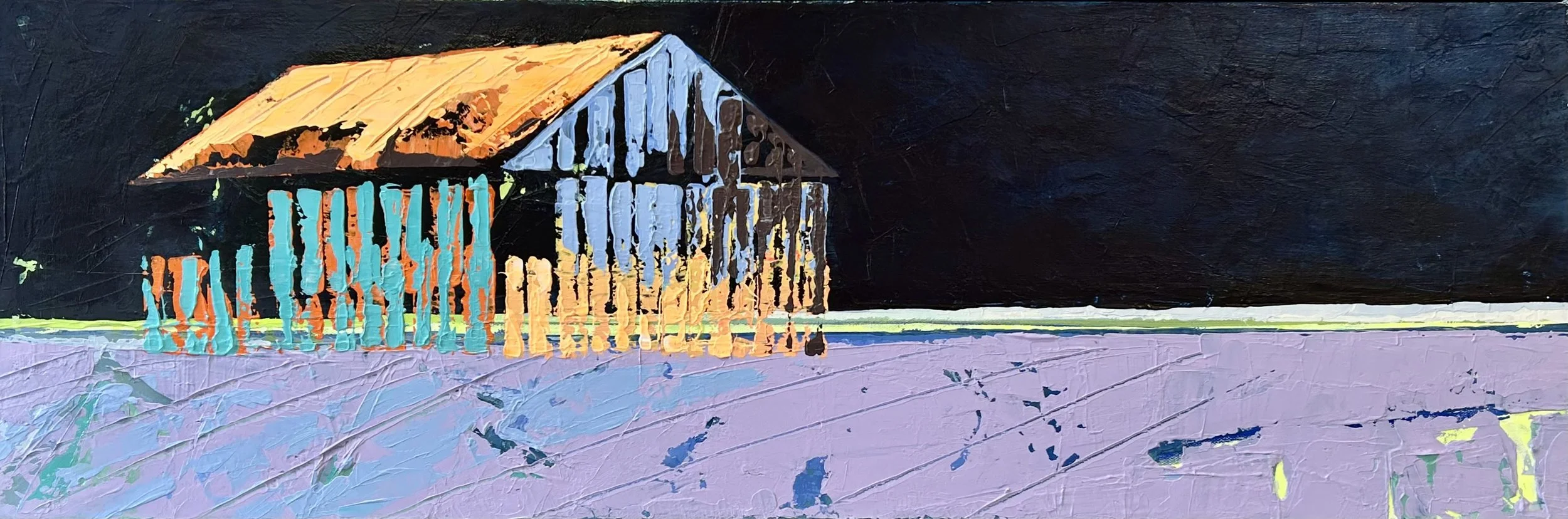 Lavender Fields
12 x 36  Acrylic on Birch Panel 
950