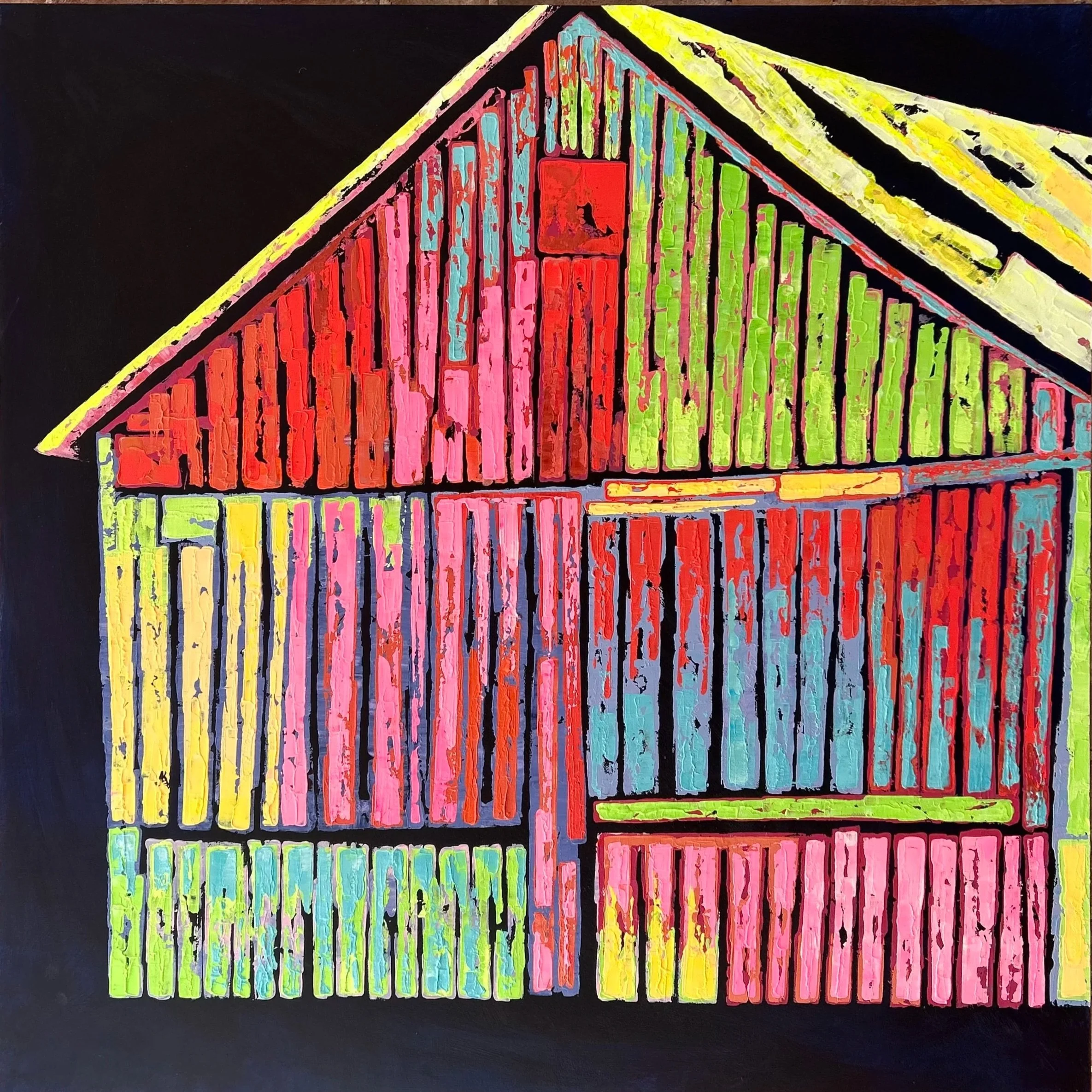 Night Barn #2
36 x 36 x 2  Acrylic on Birch Panel SOLD