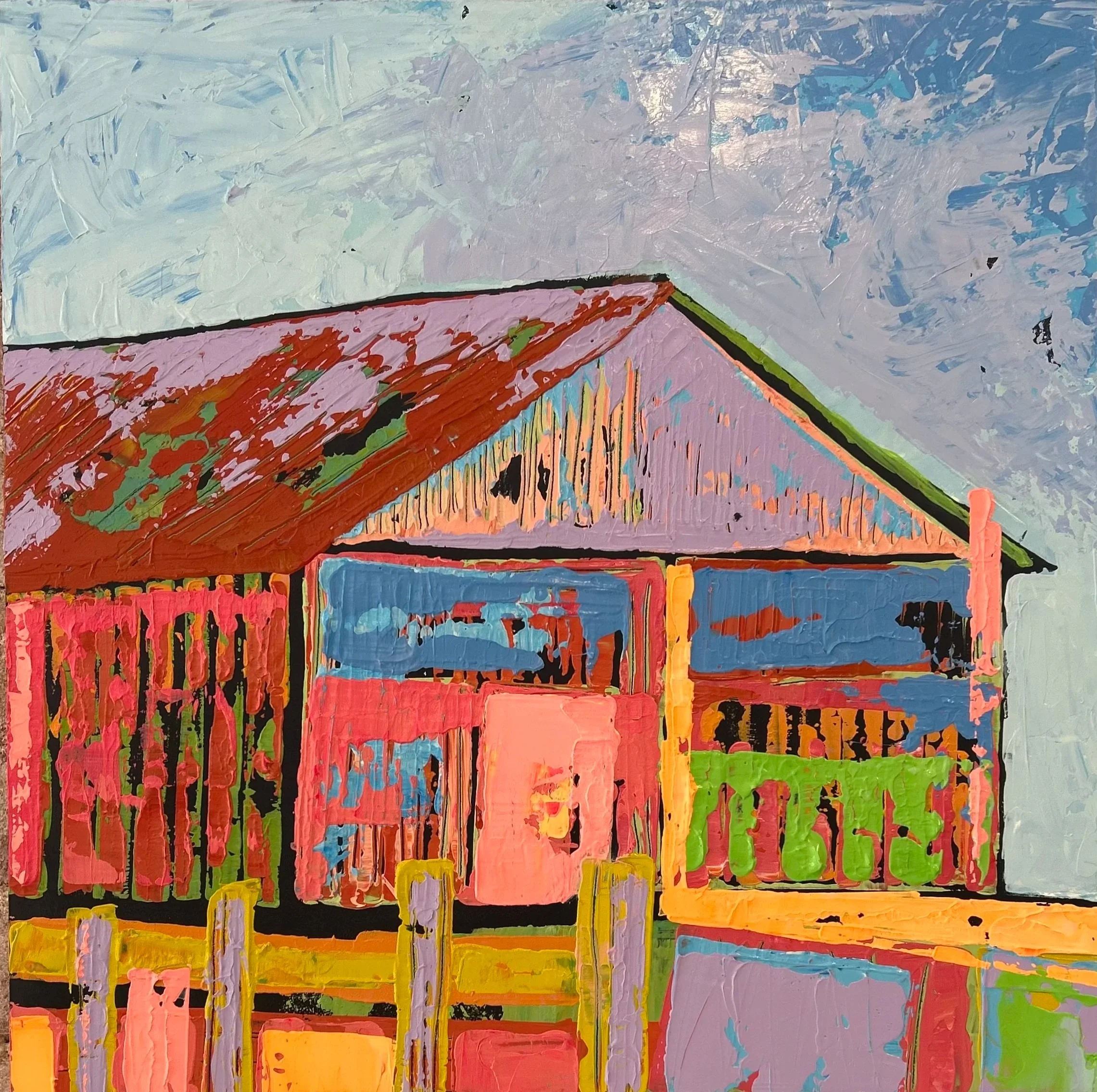 Hilary's Barn
20 x 20 x 2  Acrylic on Birch Panel.  SOLD