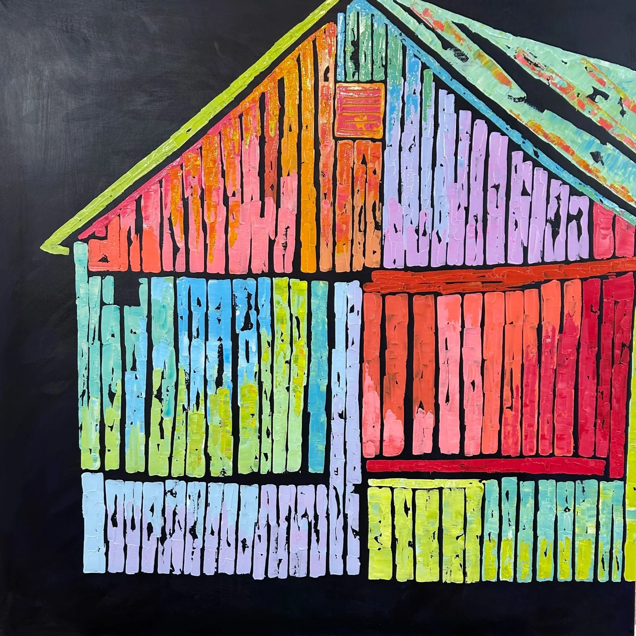 Night Barn #3
36 x 36 x 2  Acrylic on Birch Panel 
$ 1,850