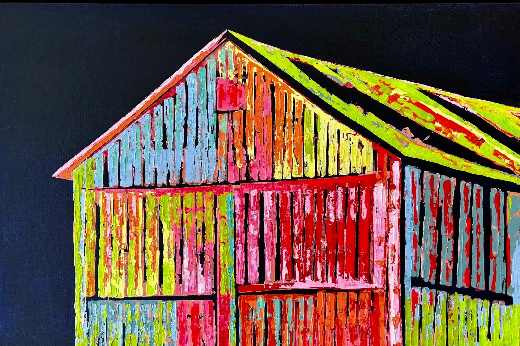 Night Barn 
24 x 36 Acrylic on Canvas.  SOLD