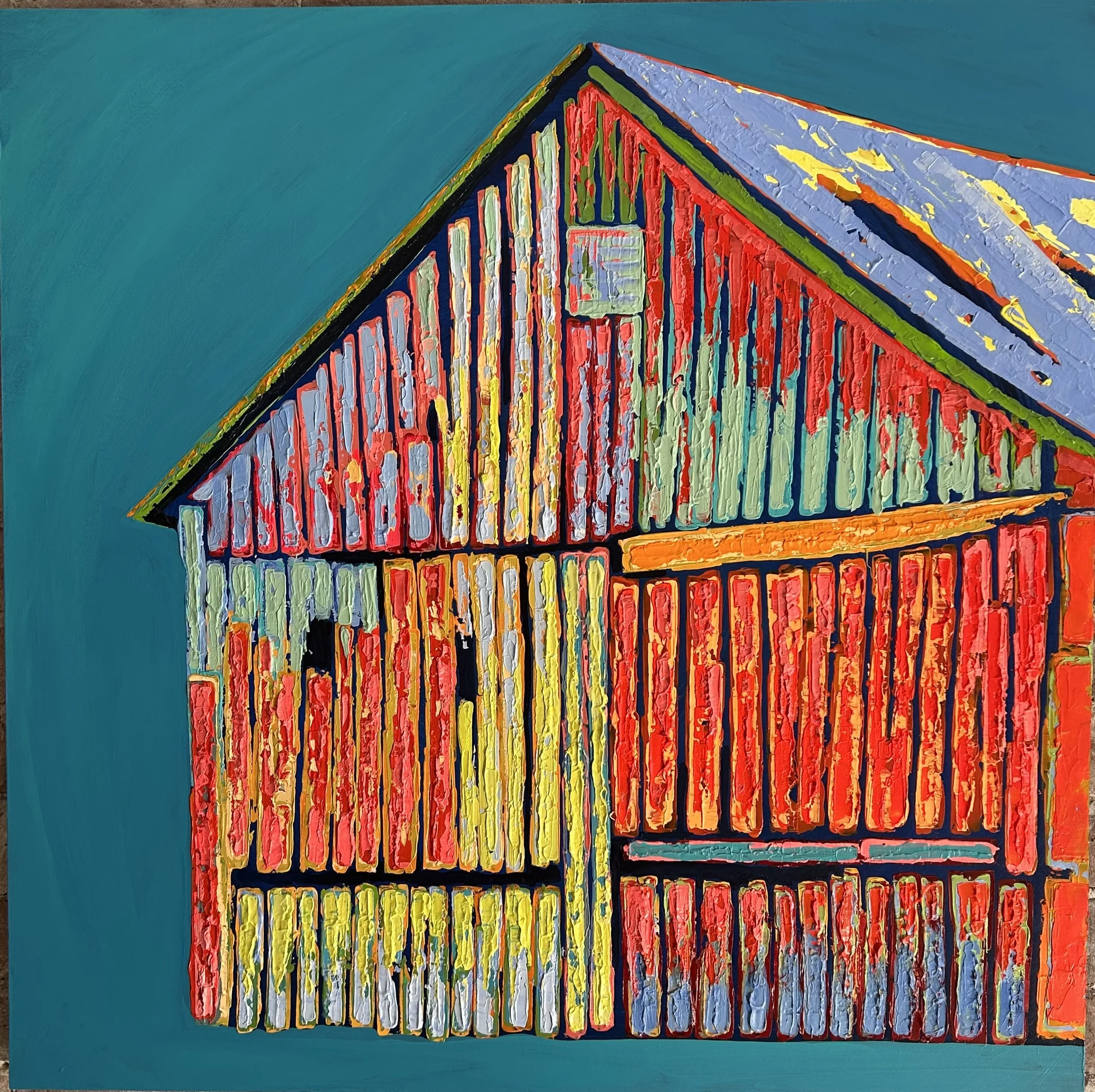 Blue Dreaming Barn
30 x 30 x 2  Acrylic on Birch Panel 
SOLD
