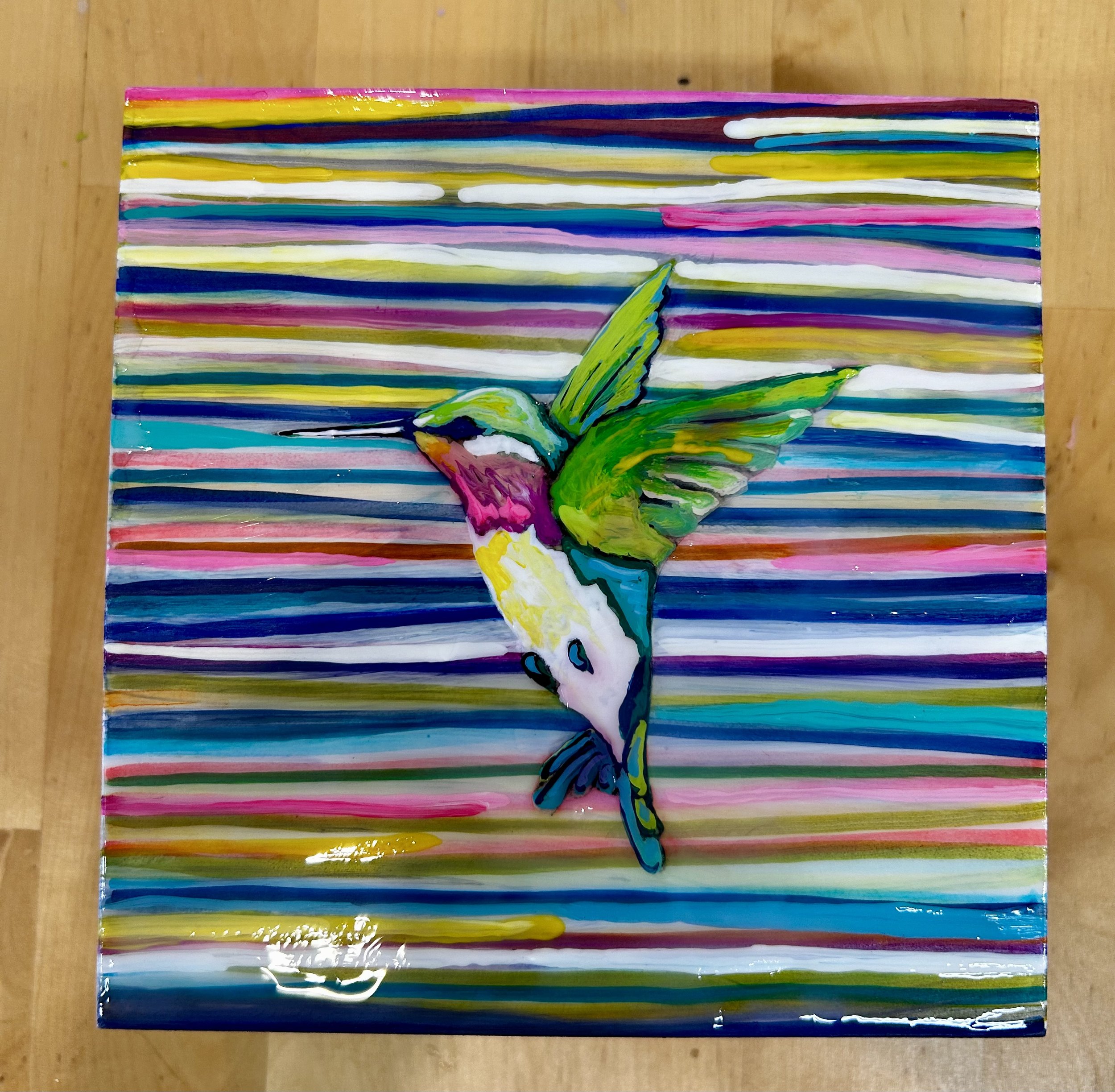 Striped Hummingbird
4 x 4 Acrylic on panel SOLD