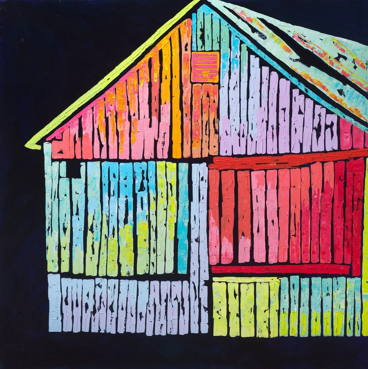 Night Barn #3
36 x 36 x 2  Acrylic on Birch Panel 
SOLD