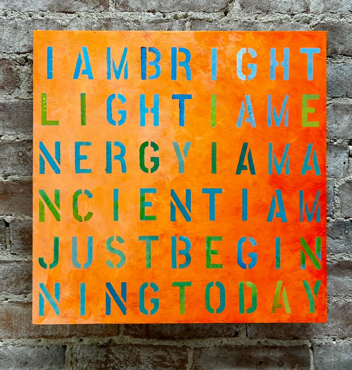 I AM BRIGHT LIGHT. SOLD
18 x 18 acrylic on 2 in. birch panel