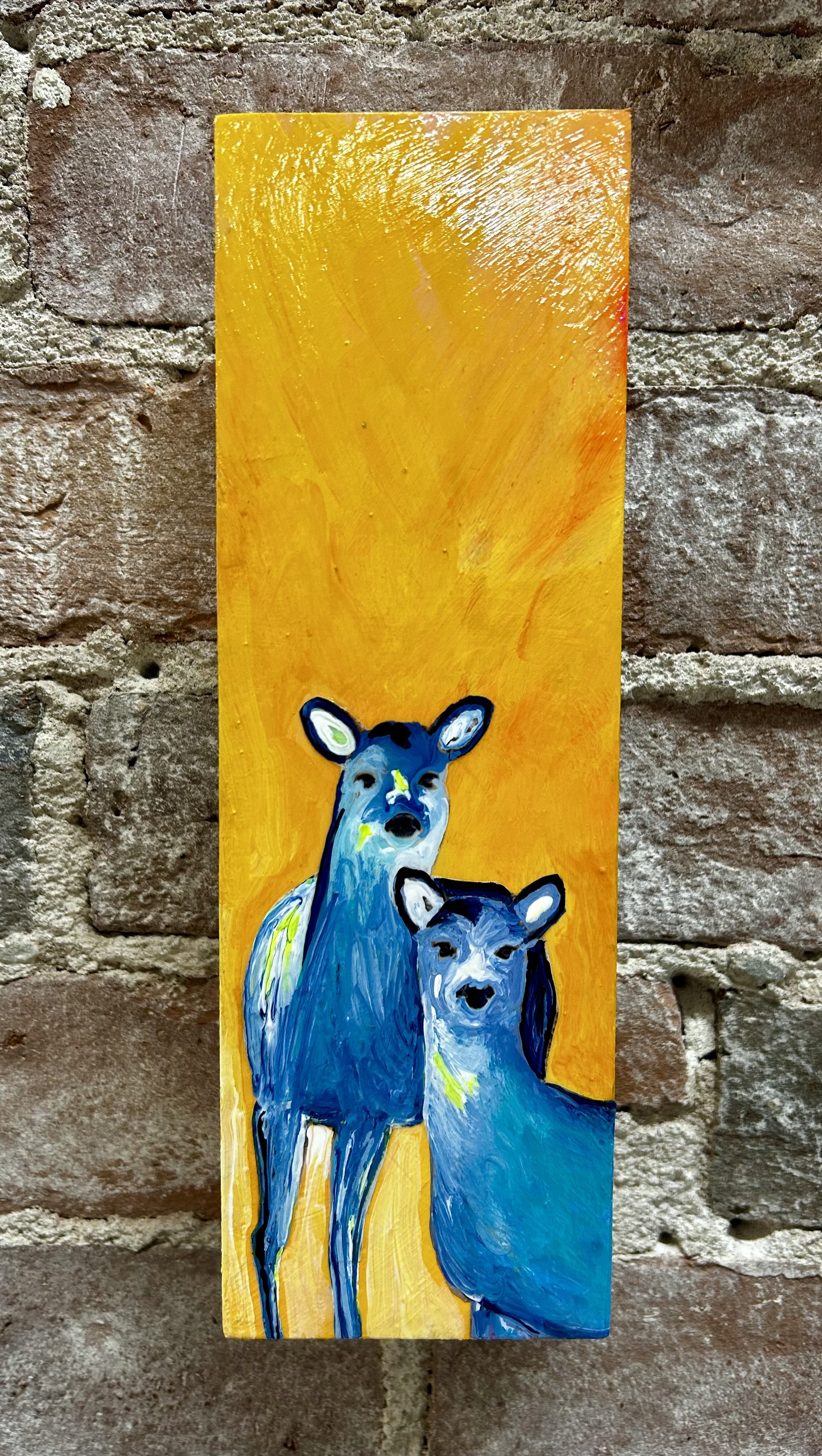 2 Deer
3 x 9 x 2 Acrylic on birch panel